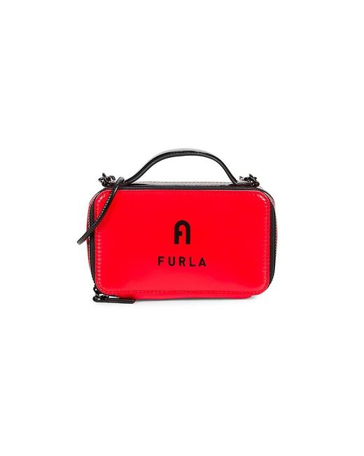 Furla Red Logo Camera Crossbody Bag