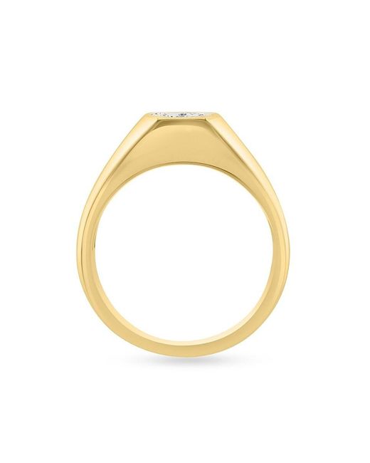 Effy Metallic Two Tone 14k Gold & 0.26 Tcw Diamond Signet Ring for men