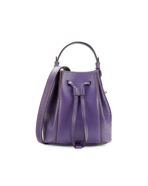Furla Purple Leather Bucket Crossbody Bag