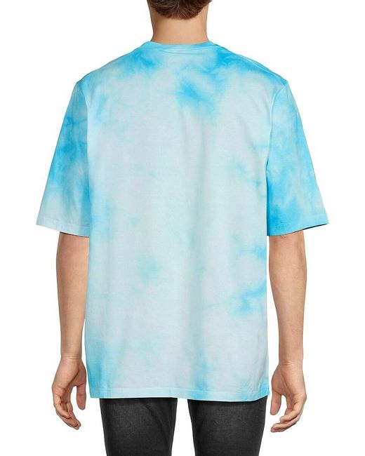 DSquared² Blue Logo Tie-Dye Cotton T-Shirt for men