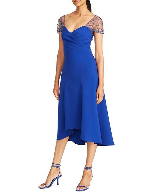 THEIA Blue Anette High-low Cocktail Dress