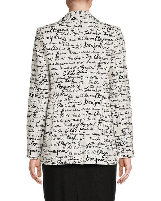 Karl Lagerfeld Gray Logo Script Blazer