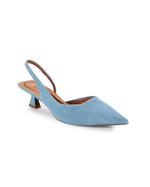 Franco Sarto Devin D'Orsay Slingback Kitten Heel Pumps in Blue | Lyst UK