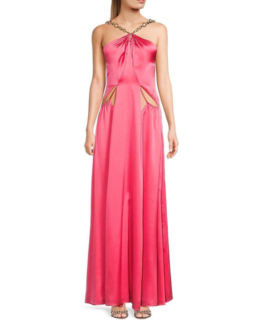 Cult Gaia Pink Althea Silk Blend Gown
