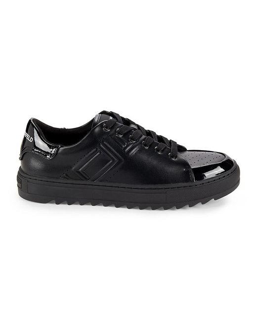 Karl Lagerfeld Black Leather Sneakers for men