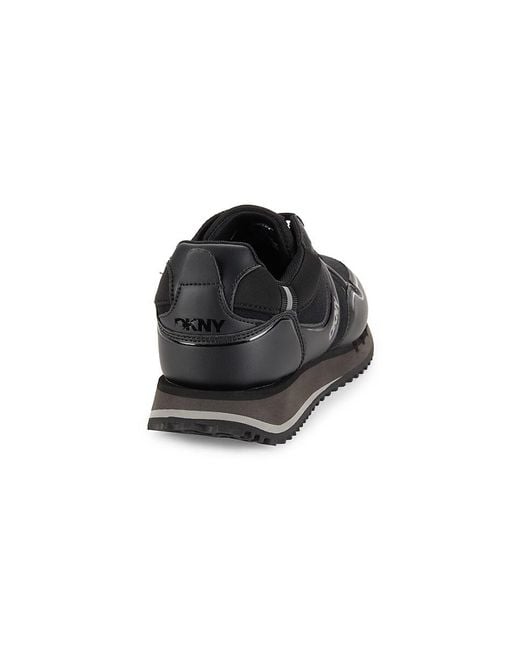 DKNY Black Mixed Media Sneakers for men