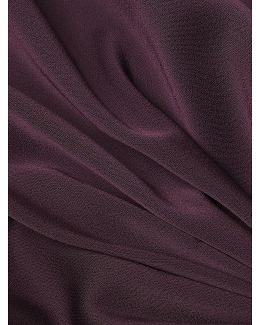 Aidan Mattox Purple One Shoulder Twist Midi Dress