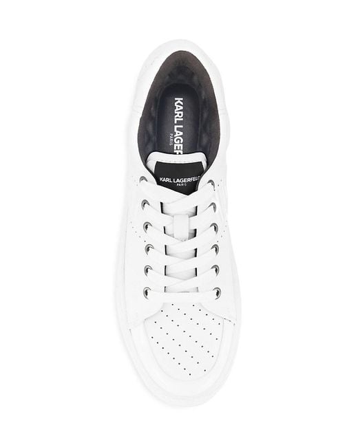 Karl Lagerfeld Black Leather Low Top Sneakers for men