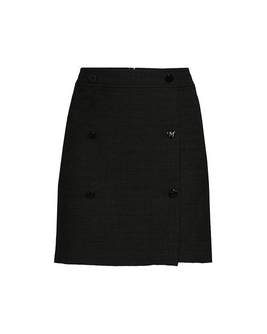 Karl Lagerfeld Black Textured Straight Mini Skirt