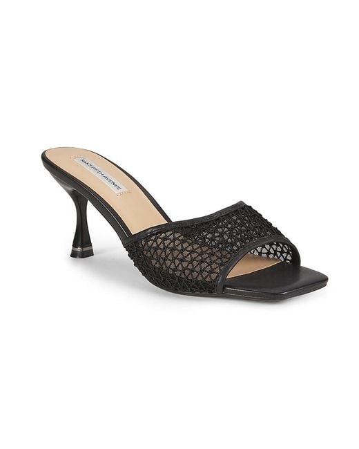Saks Fifth Avenue Black Gianna 76Mm Mesh Sandals