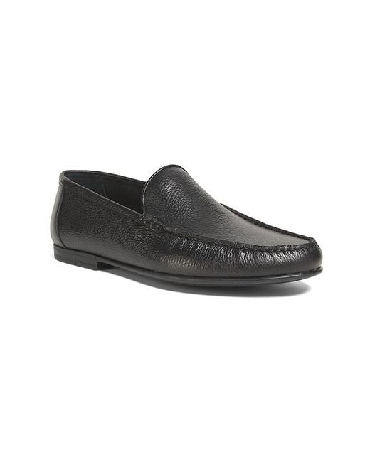 Bally Black Moc-Toe Leather Loafers for men