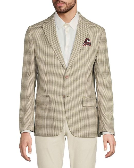Ben Sherman Natural Slim Fit Checked Blazer for men