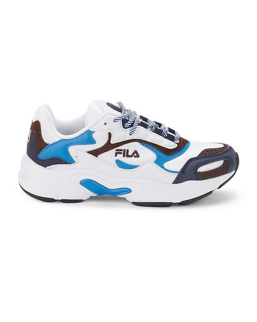 Fila Synthetic Luminance Chunky Colorblock Sneakers in White Navy (Blue) |  Lyst