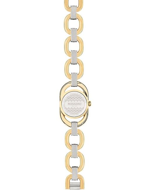 Missoni Metallic Gioiello Chain 22.8mm Ip Two Tone Gold Stainless Steel Bracelet Watch