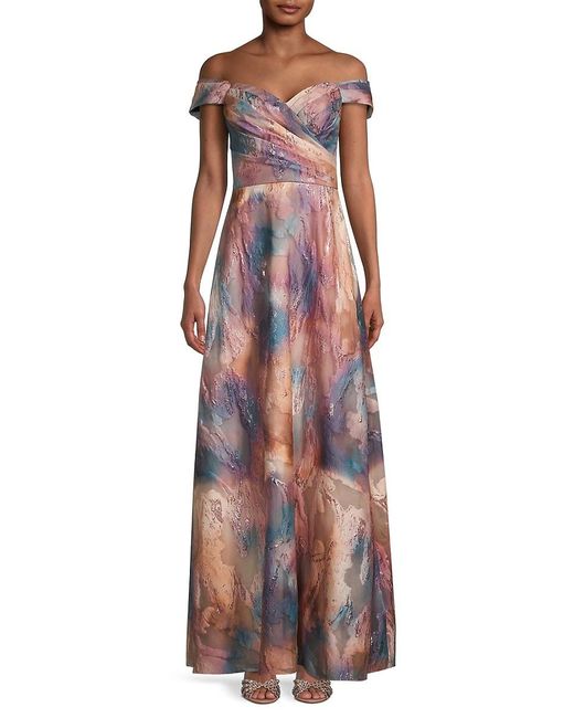 aidan mattox off the shoulder gown