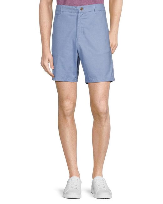 Tailorbyrd Blue Flat Front Shorts for men