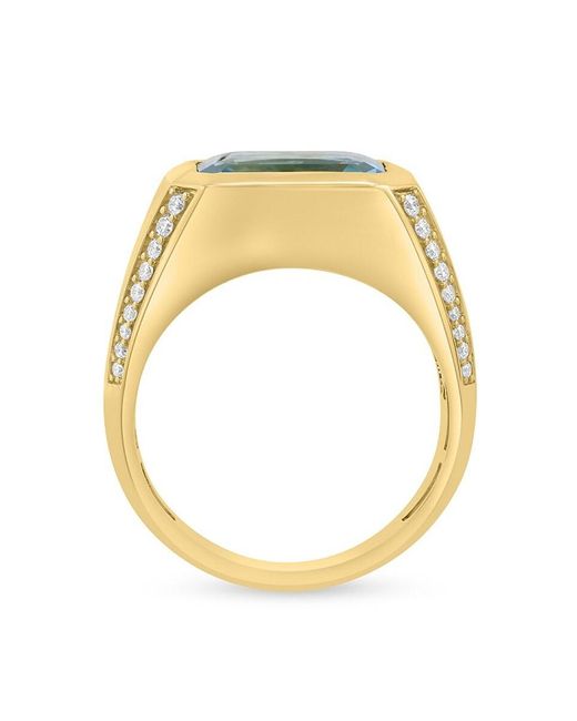 Effy Blue 14K, Topaz & Diamond Ring