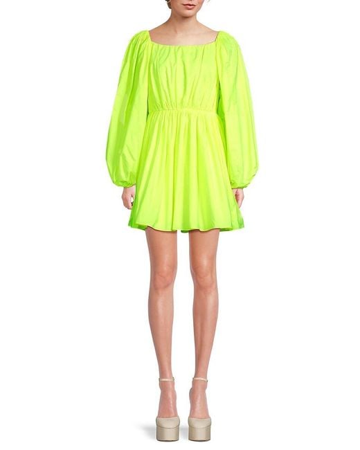 Valentino Yellow Puff Sleeve Minidress
