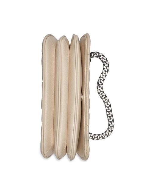 Karl Lagerfeld White Lafayette Quilted Leather Shoulder Bag