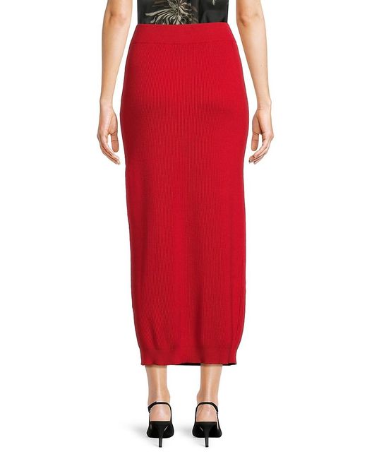 Brunello Cucinelli Red 'Ribbed Maxi Skirt