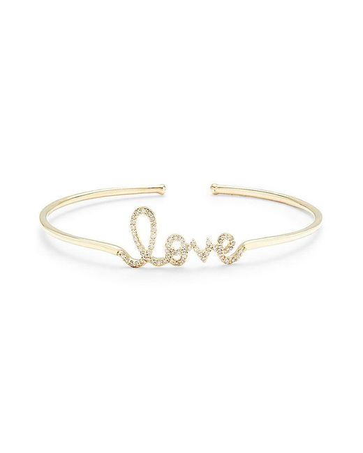 Sydney Evan Medium 14k Yellow Gold 0.27 Tcw Diamond Love Bangle