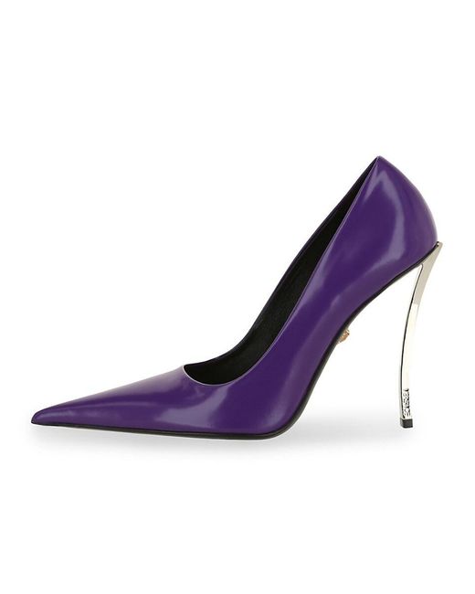 Versace Purple Leather Stiletto Pumps