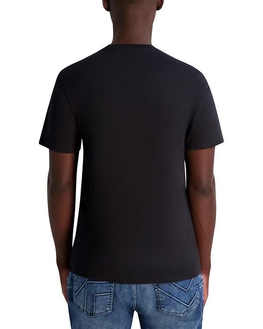 Karl Lagerfeld Blue Logo Cotton T-Shirt for men