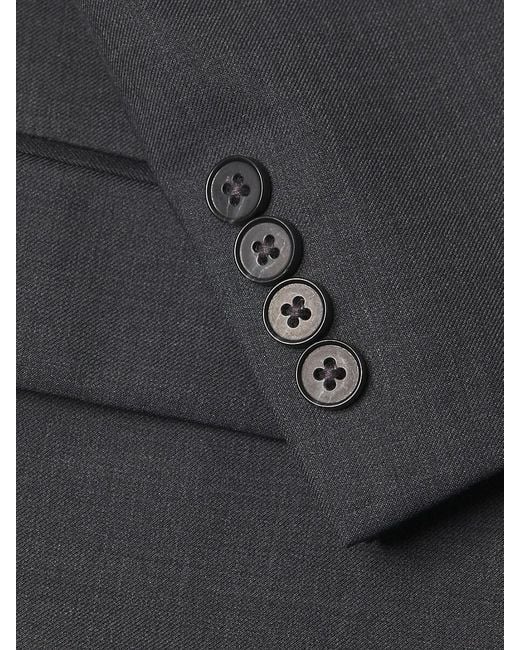 Calvin Klein Black Solid Wool-Blend Two-Button Slim-Fit Suit for men