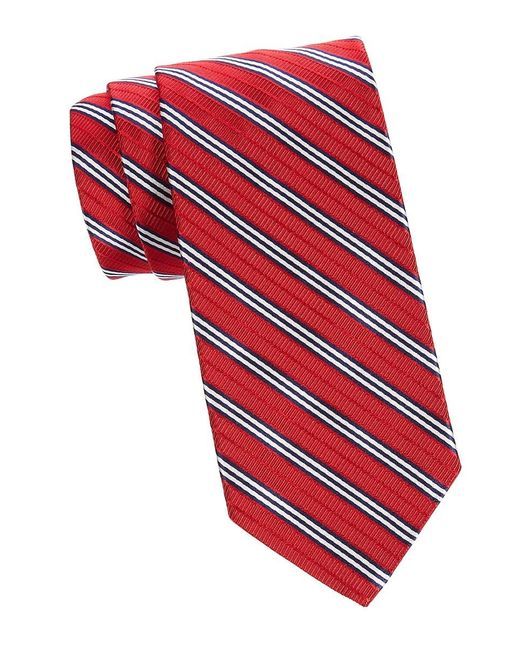 Brooks Brothers Striped Silk-blend Tie in Red for Men | Lyst