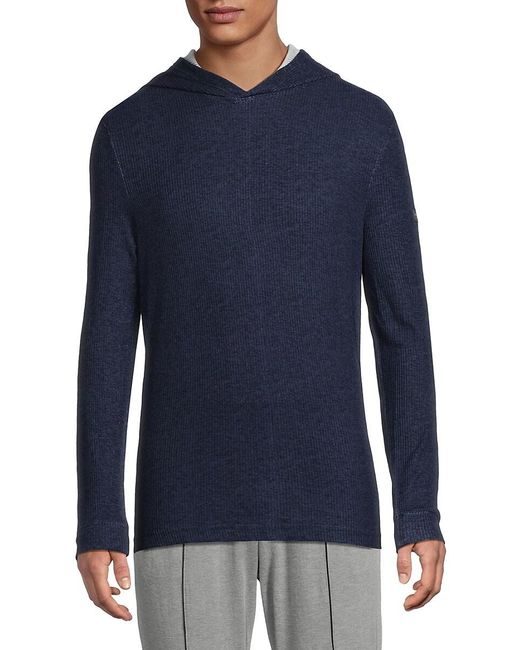 Ted Baker Blue Ribbed Hoodie for men