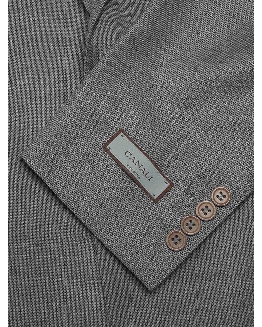 Canali Gray Solid Wool Two-Button Modern-Fit Suit for men