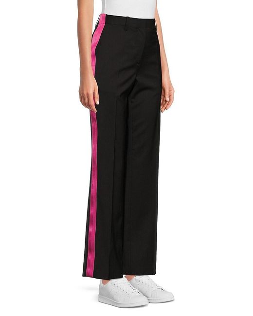 Helmut Lang Black Seatbelt Flat Front Virgin Wool Pants