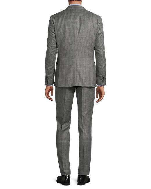 BOSS by Hugo Boss Gray 3-piece Slim Fit Virgin Wool Suit for men