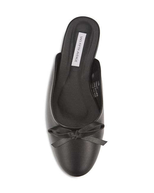 Saks Fifth Avenue Black Nora Bow Mules