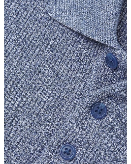 Vince Natural Sunfaded Thermal Long-Sleeve Polo Shirt for men