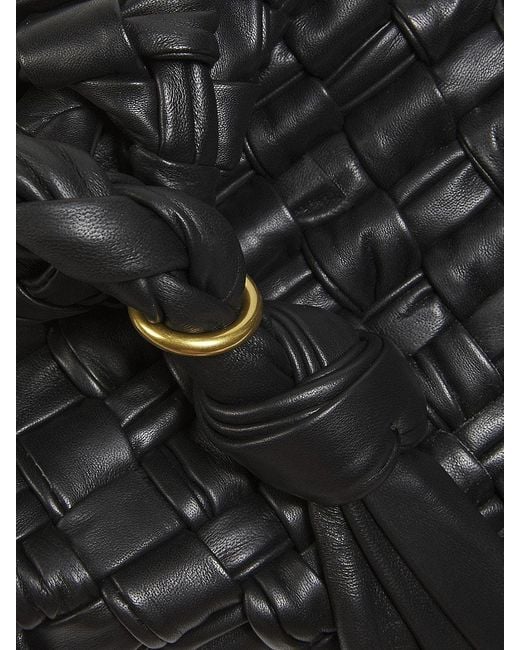Walter Baker Black Woven Leather Flap Shoulder Bag