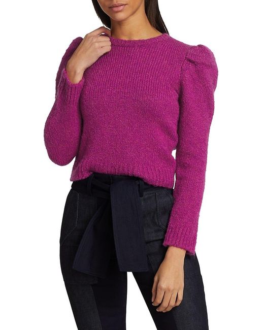 Derek Lam Pink Locken Puff-sleeve Knit Sweater