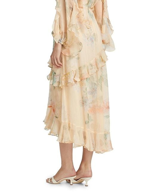 Zimmermann Natural Tiered Floral Skirt