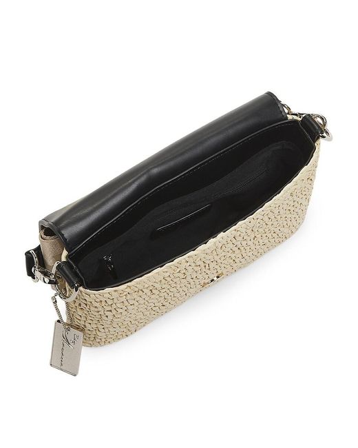 Vintage Havana Black Capri Raffia Shoulder Bag