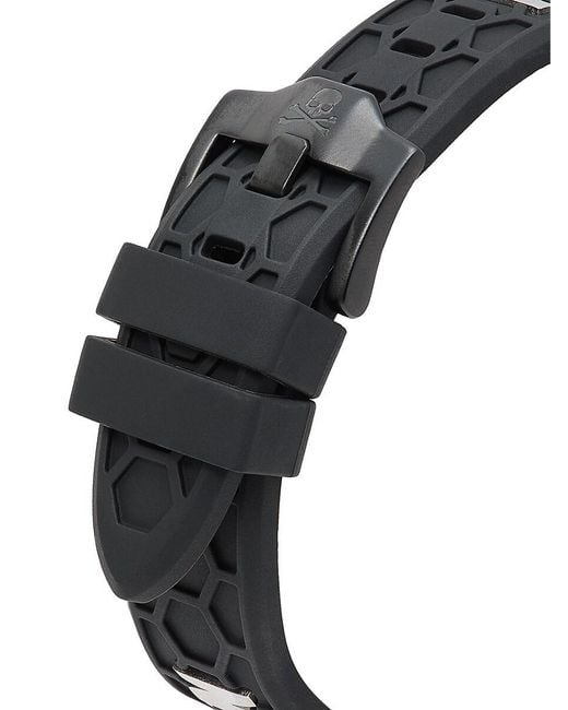 Philipp Plein Plein Rich 46mm Black Ip Stainless Steel & Silicone Strap Watch for men