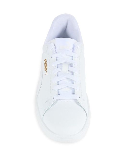PUMA White Smash 3.0 Logo Sneakers for men