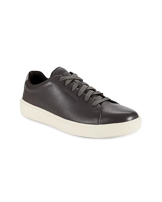 Cole Haan Black Contrast Sole Leather Sneakers for men