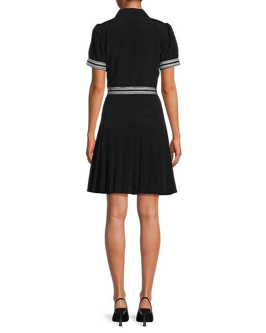 Karl Lagerfeld Black Wrap A-line Mini Dress