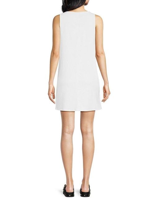 Rag & Bone White Nala V-Neck Denim Minidress