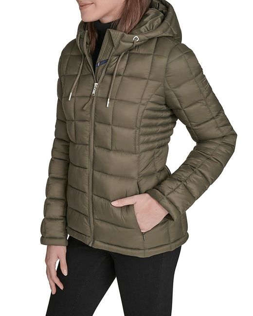 Tommy Hilfiger Brown Hooded Packable Puffer Jacket