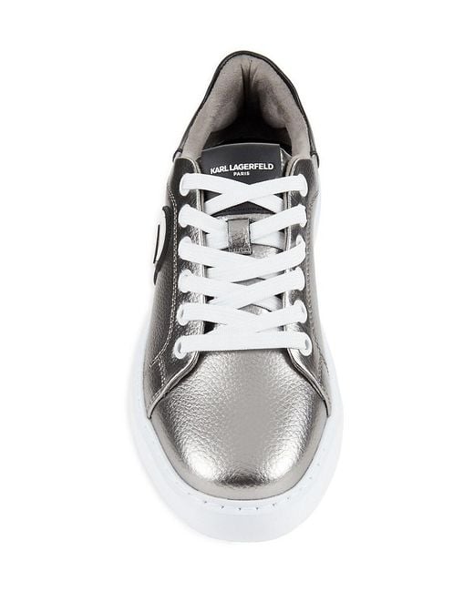 Karl Lagerfeld Metallic Leather Sneakers for men