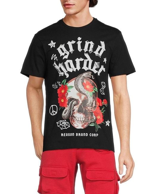 Reason Red 'Grind Harder Graphic Tee for men