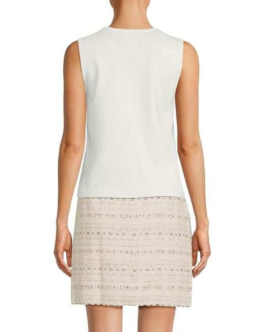 Karl Lagerfeld Black Embellished Knit Sleeveless Tank