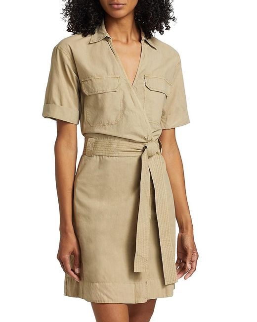 Rails Natural Natalie Twill Belted Wrap Minidress