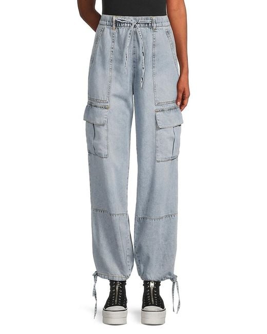 Habitual Blue Drawstring Cuff Cargo Jeans